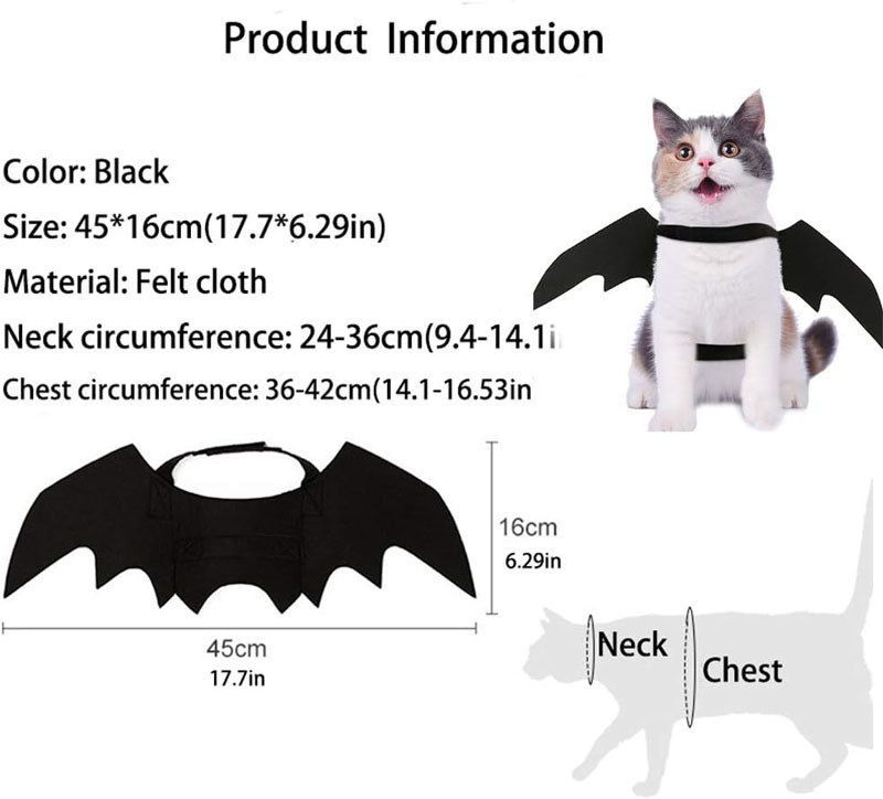 Pet Cat Bat Wings for Halloween Party